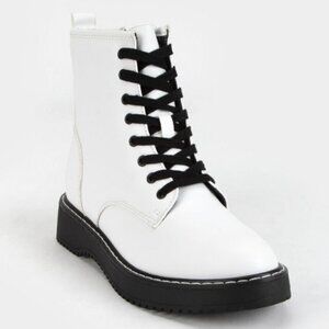 MADDEN GIRL Kurrt Combat Boots Crocodile White
